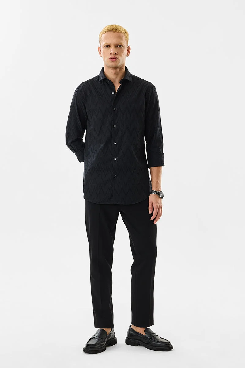 سنيتش Slim Fit Textured Jacquard Shirt